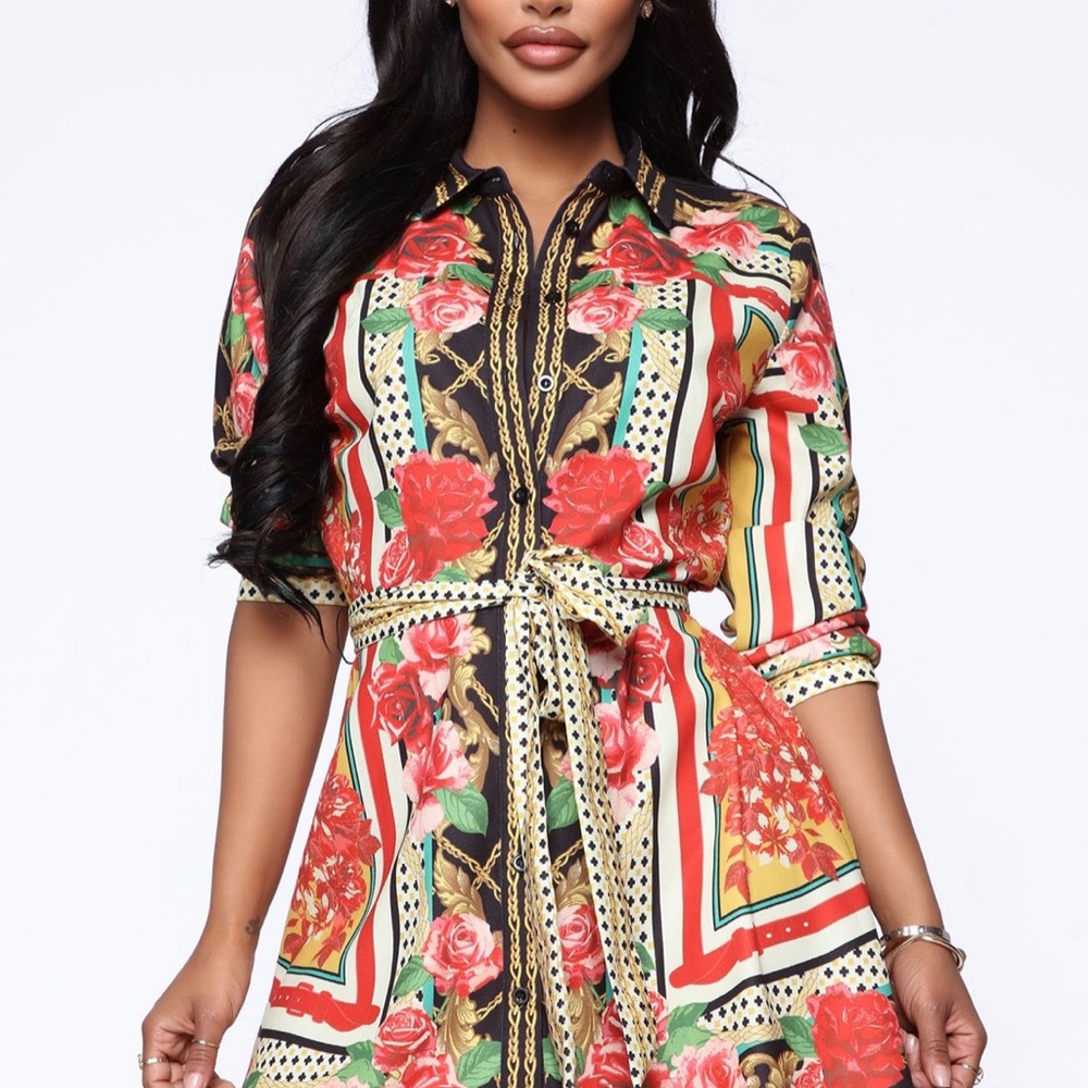 Fashion Nova, work mode mini shirt/dress